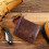 Mens RFID Blocking Bifold Wallet Soft Genuine Leather Brown Western 3