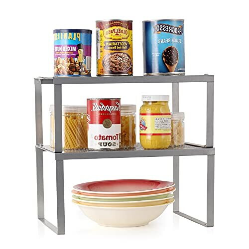 2 Pack Kitchen Cupboard Cabinet Organizer Counter Shelf Plate Organiser Organizerstackable 3236