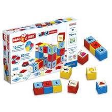 Geomag, Magicube Word Building Clips, Magnetic Games Suitable Children From 3 Years Old, Set to Learn English, 79-Pc Pack, White (259)