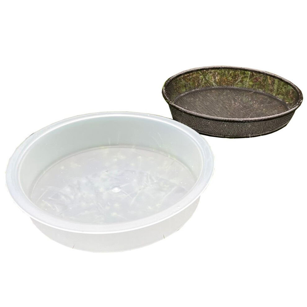 Water Dish & Mesh Seed Dish Set for Bird Feeding Stations