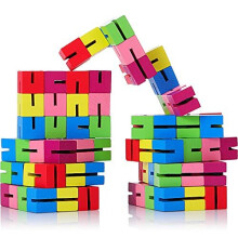 Boao 9-stykkers fidget-puslespil Tr?fidget-leget?j vrid og l?s Sensoriske blokke Mini tr?-fleksible puslespil, der kan str?kkes til drenge og pig