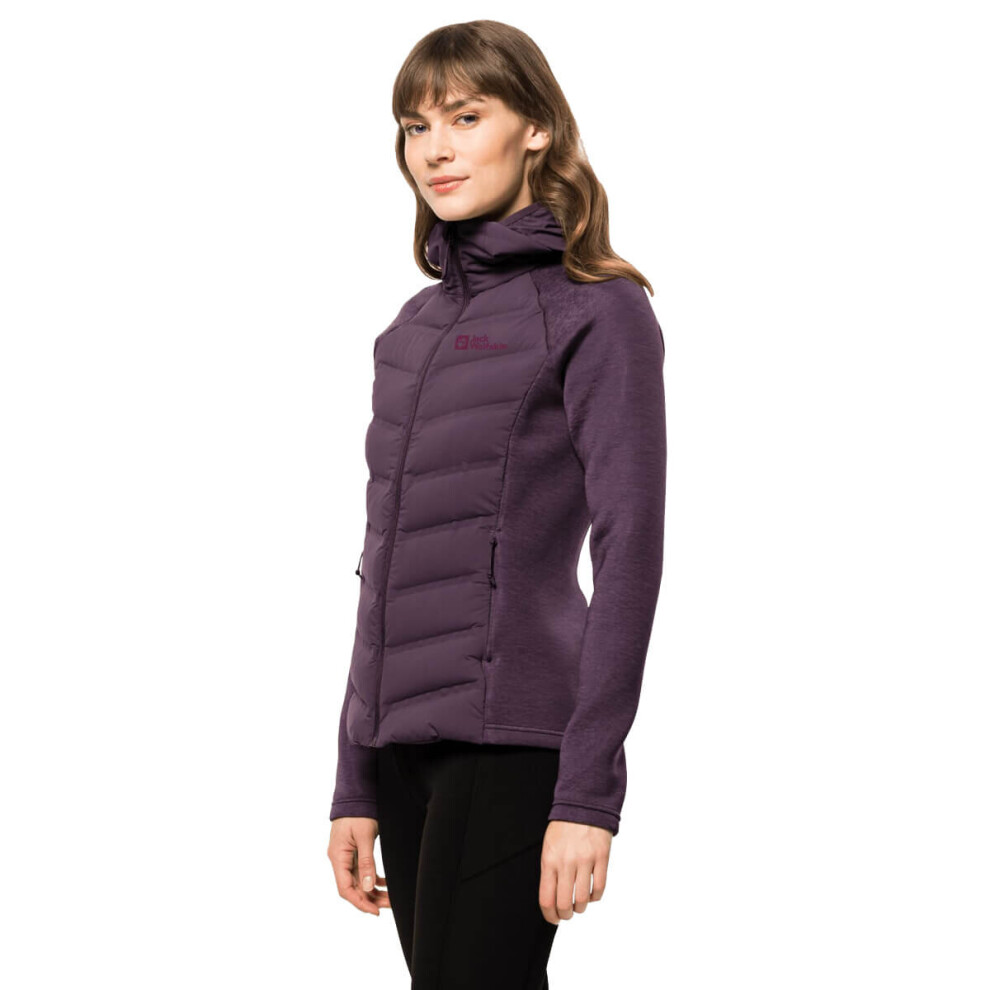 (S, Grapevine) Jack Wolfskin Womens 2022 Tasman Down Hybrid Moisture Wicking Stretch Jacket