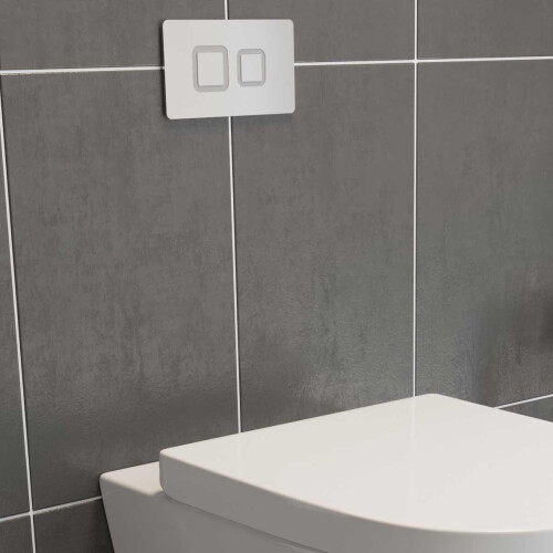 Bathroom Concealed Toilet Cistern Frame Push Button Compact Wall Hung Modern 1