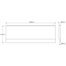 Side Bath Panel White Gloss Essentials Range Strong Acrylic Modern Panel