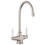 Rangemaster Traditional Belfast Mixer Tap Lever Swivel Spout Swan Neck Brushed Twin Handle 1