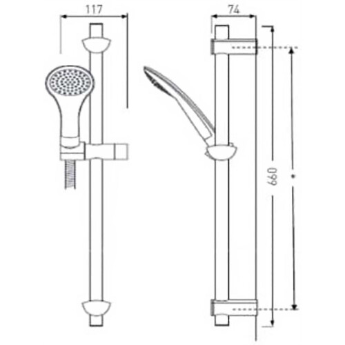 Bristan Bristan Sonique2 Recessed Shower Valve With Chrome Head & Adjustable Riser Rail 1