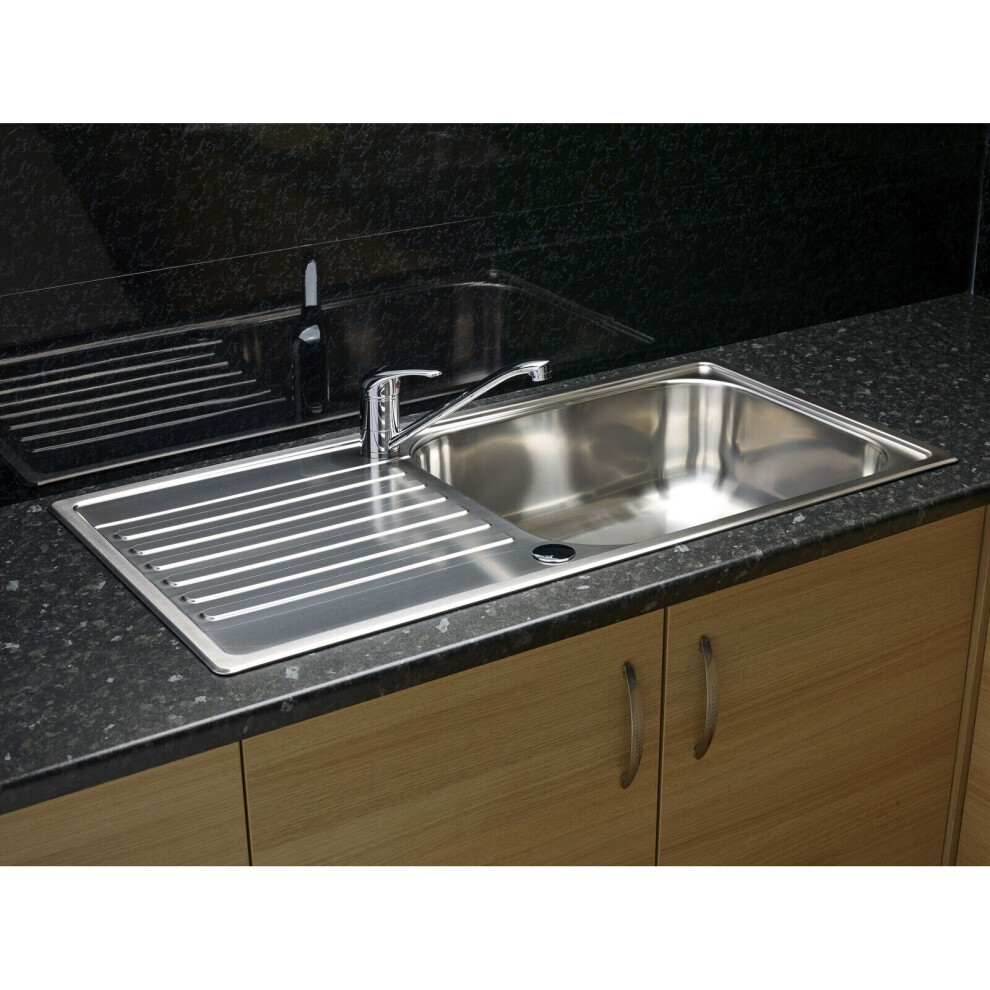 Reginox Minister 1.0 Bowl Inset Kitchen Sink Stainless Steel Reversible Waste 8712465025321