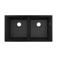Hansgrohe S51 820mm Graphite Black Double Bowl Undermount Sink - SilicaTec, Reversible PW43434170