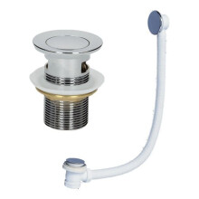Bathroom Basin Sink Press Top Slotted Waste & Quick Clac Chrome Bath Waste Pack
