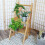 Bamboo Folding Fold Up Library Step Ladder Chair Home Kitchen Office 4