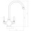 Rangemaster Traditional Belfast Mixer Tap Lever Swivel Spout Swan Neck Brushed Twin Handle 2