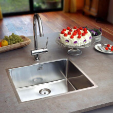 Reginox New York Kitchen Sink Rectangular 1 Bowl Stainless Steel Basket Waste