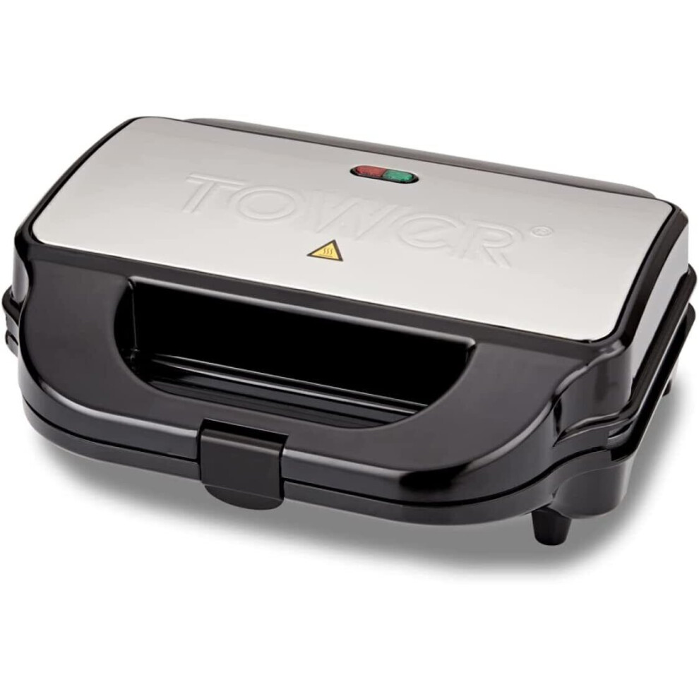 Tower 3 in 1 Sandwich Maker Grill, 900 W, Stainless Steel Non Stick Multi Plates
