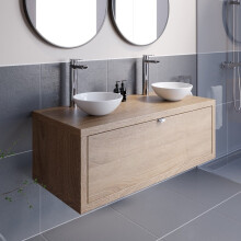 Bathroom Wall Hung Vanity Unit Sink Cabinet Wash Basin Storage Drawer 1100mm