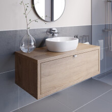 Bathroom Wall Hung Vanity Unit Sink Cabinet Wash Basin Storage Drawer 1100mm