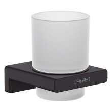 Hansgrohe AddStoris Bathroom Toothbrush Holder Tumbler Matt Black Wall Mounted