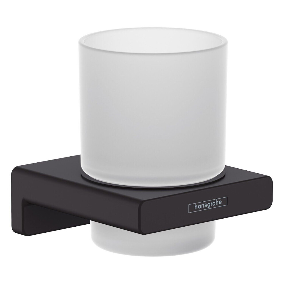 Hansgrohe Addstoris Bathroom Toothbrush Holder Tumbler Matt Wall Mounted Black