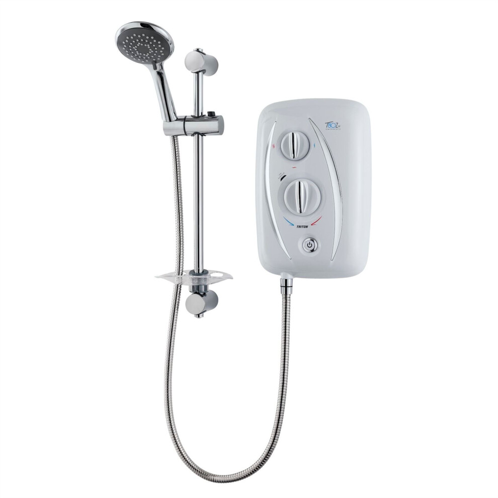 Triton T80Z 8.5kW Electric Shower Thermostatic Fast Fit 5 Spray Handset White