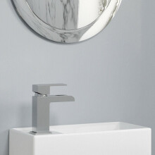 Bathroom Basin White Single Tap Hole Sink Only Square Edge Unit Not Included