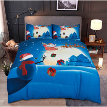 (Double) Snowman Christmas Print Duvet Quilt Cover
