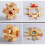 3D Wooden Cube Brain Teaser Jigsaw Lock Puzzle Educational Toy Set 5