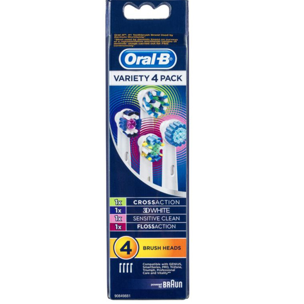 Oral B - Variety Replacement Electric Toothbrush Heads, 4 Pack