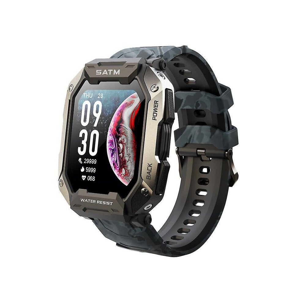 (Black camouflage) Military Smart Watch Outdoor 5atm Waterproof Tactical Smartwatch For Men