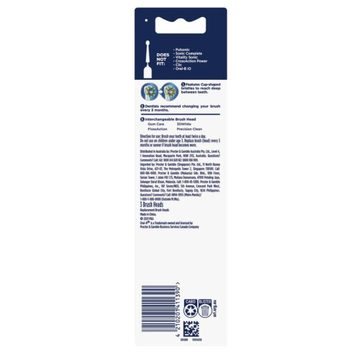 Oral-B Oral B - CrossAction Replacement Head Electric Toothbrush x3 1