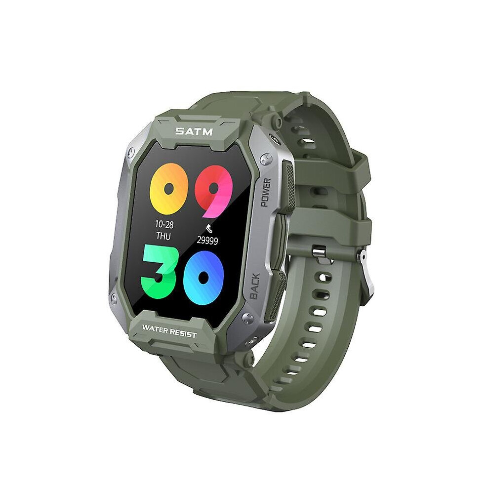 (Army green) Military Smart Watch Outdoor 5atm Waterproof Tactical Smartwatch For Men