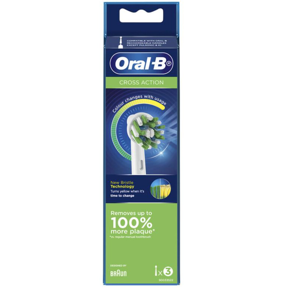 Oral B - CrossAction Replacement Head Electric Toothbrush x3