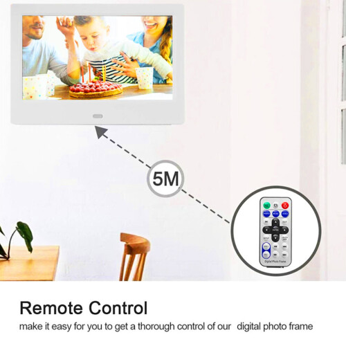 (White) Digital Photo Frame Picture Player 8Inch Xmas Gift 2