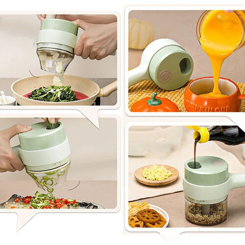 Electric Vegetable Chopper Set Handheld Vegetable Cutter Garlic Chopper Fruit Slicer 1