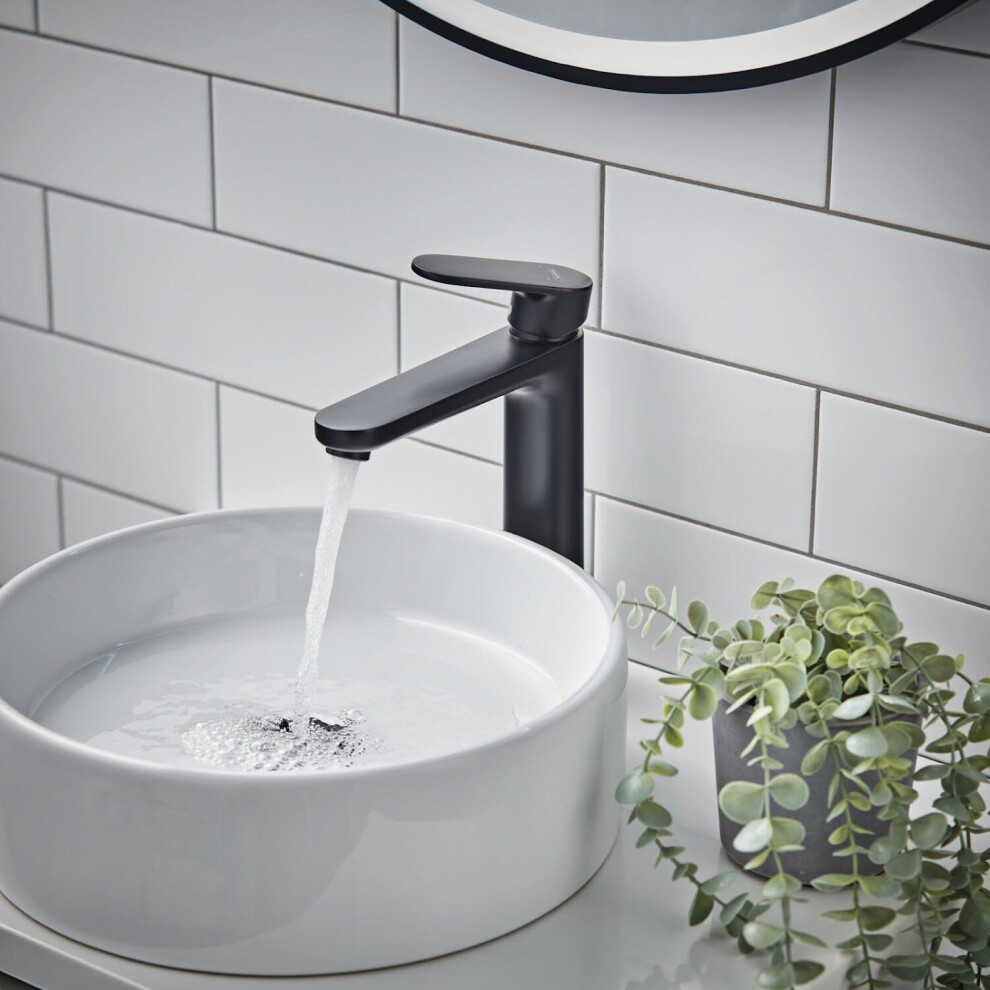 hansgrohe Vernis Blend High Rise Basin Mixer Tap 190 Matt Black - 71582670