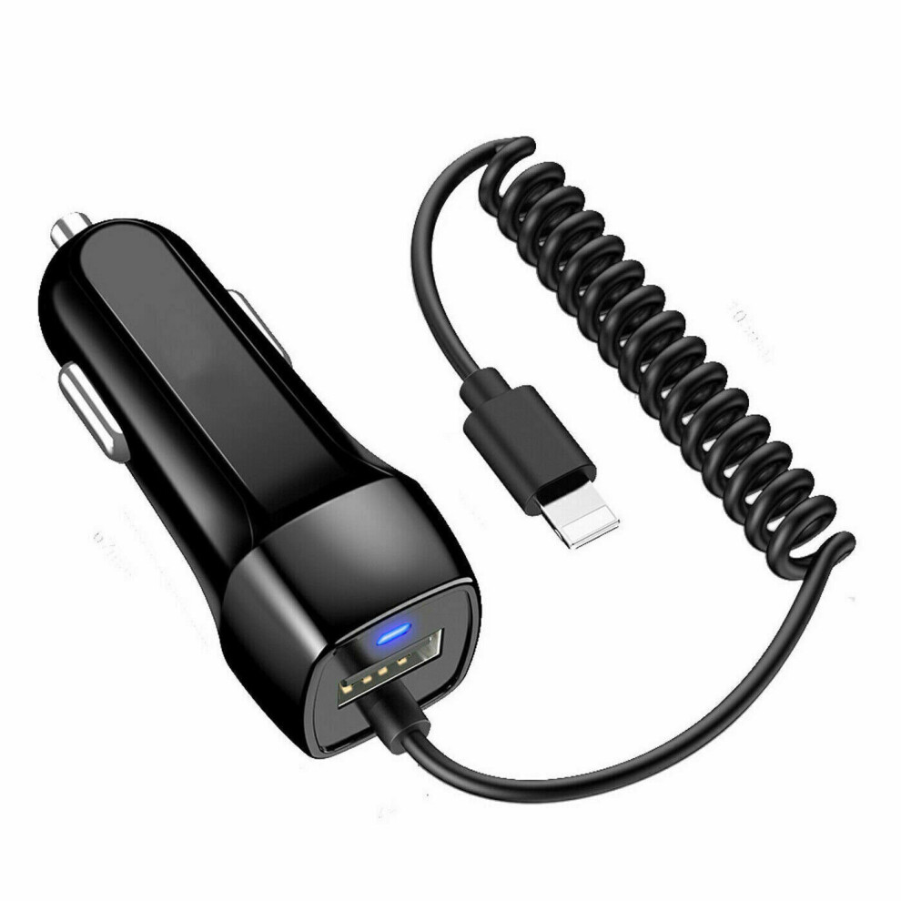 DC12-2V 2.1A Fast Charging Car Charger LED Cable For iPhone, Dual Port