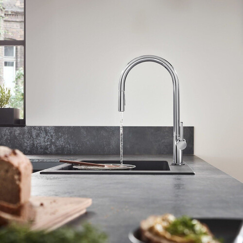 Hansgrohe Hansgrohe Talis M54 Kitchen Mixer Tap Single Lever Modern Chrome Pull Out Spout 2