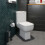 Close Coupled Corner Toilet Bathroom WC Modern White Soft Close Space Saving 1