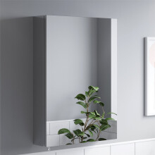 Bathroom Single Door Mirror Stainless Steel Sleek Modern Cabinet  500 x 700mm