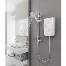Triton T80 Pro Fit Electric Shower 8.5kW White & Chrome Modern 5 Spray SP8008PF