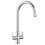 Rangemaster Kitchen Monorise Mono Mixer Tap Lever Swivel Spout Swan Neck Brushed Twin Handle 1