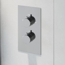 Modern Concealed Shower Valve Thermostatic Twin Outlet Chrome Dual Control