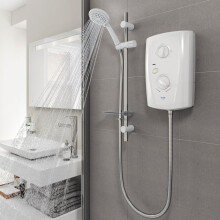 Triton T80 Pro Fit Electric Shower 7.5kW White & Chrome 5 Spray Modern SP8007PF