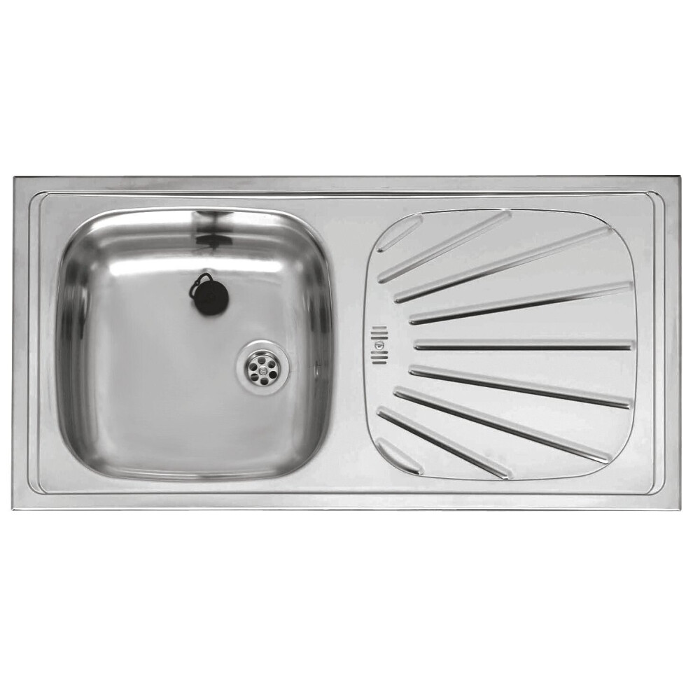 Reginox Alpha10 Kitchen Sink 1.0 Single Bowl Inset Stainless Steel Basket Waste