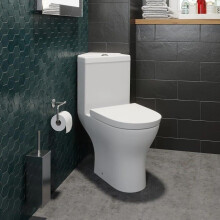 Bathroom Corner Toilet Close Coupled Space Saving WC Pan Cistern Soft Close Seat