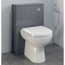 Bathroom 500 x 215mm Back To Wall BTW Toilet Cistern Unit Only Grey Gloss Modern