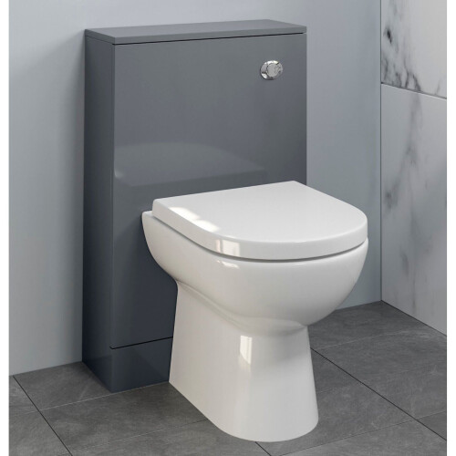 Bathroom 500 x 215mm Back To Wall BTW Toilet Cistern Unit Only Grey ...