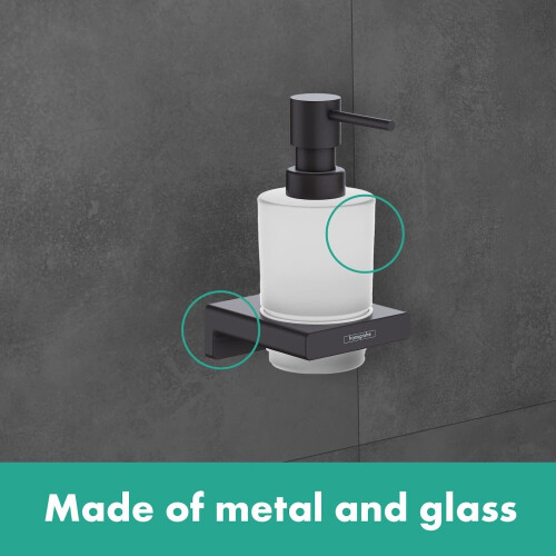 Hansgrohe Hansgrohe AddStoris Bathroom Liquid Soap Dispenser Black Wall Mounted Modern 1