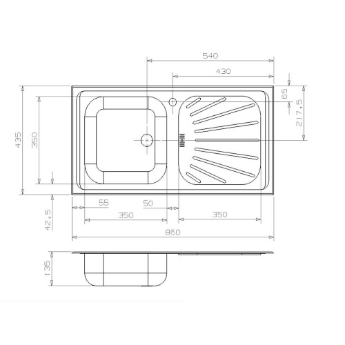 Reginox Alpha10 Kitchen Sink 1 0 Single Bowl Inset Stainless Steel