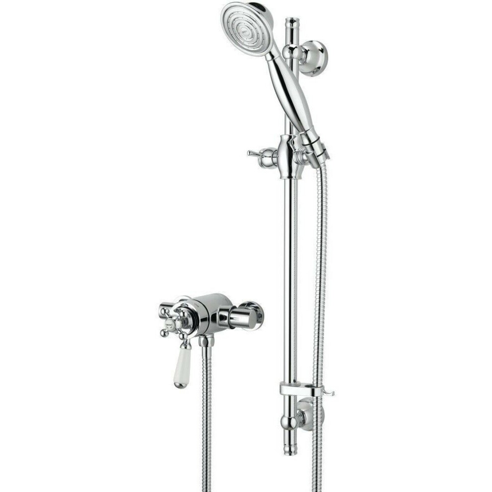 Bristan Regency Thermostatic Shower Round Exposed Dual Control Mini Valve & Head