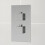 Modern Concealed Shower Valve Thermostatic Square Controls Chrome Twin Outlet 1