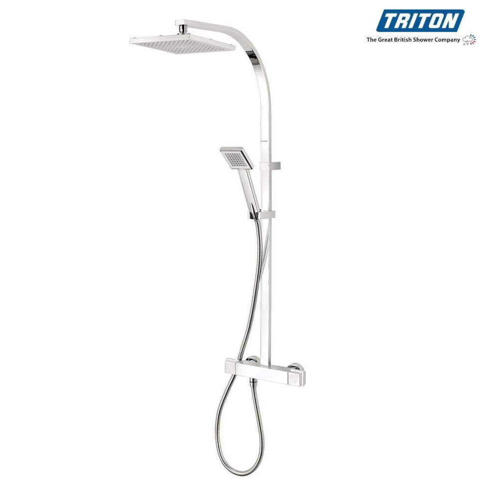 Triton Tees Thermostatic Mixer Shower Bar Diverter Chrome Twin Head UNTEBMDIV